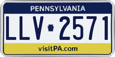 PA license plate LLV2571