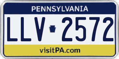 PA license plate LLV2572