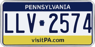 PA license plate LLV2574
