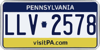 PA license plate LLV2578