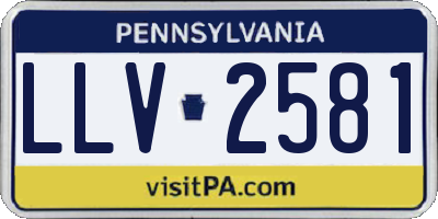 PA license plate LLV2581