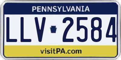 PA license plate LLV2584