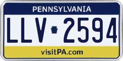 PA license plate LLV2594