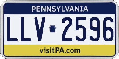 PA license plate LLV2596