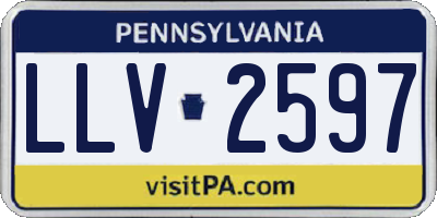 PA license plate LLV2597