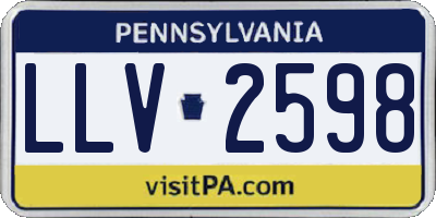 PA license plate LLV2598