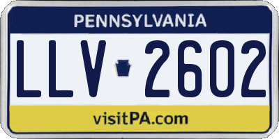 PA license plate LLV2602