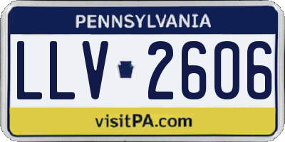 PA license plate LLV2606