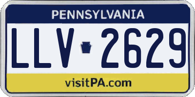 PA license plate LLV2629