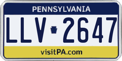 PA license plate LLV2647