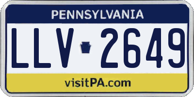 PA license plate LLV2649