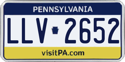 PA license plate LLV2652