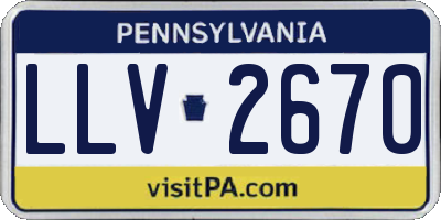 PA license plate LLV2670