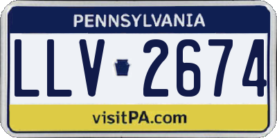PA license plate LLV2674