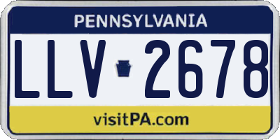 PA license plate LLV2678
