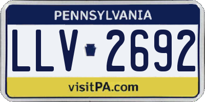 PA license plate LLV2692