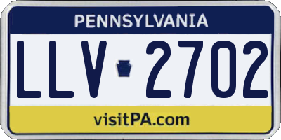 PA license plate LLV2702