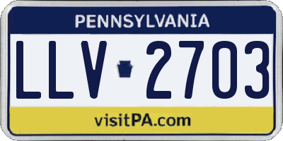 PA license plate LLV2703