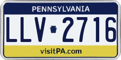PA license plate LLV2716