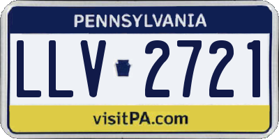 PA license plate LLV2721