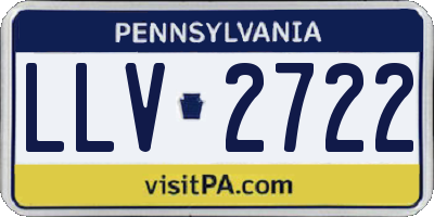 PA license plate LLV2722