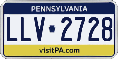 PA license plate LLV2728
