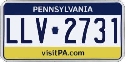 PA license plate LLV2731