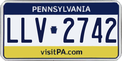 PA license plate LLV2742