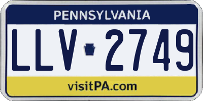 PA license plate LLV2749