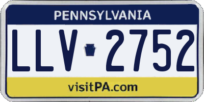 PA license plate LLV2752