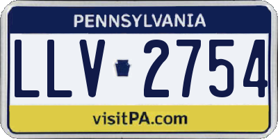 PA license plate LLV2754