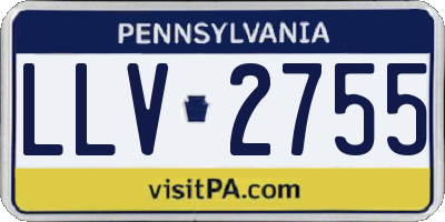 PA license plate LLV2755