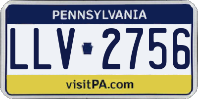 PA license plate LLV2756