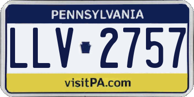 PA license plate LLV2757