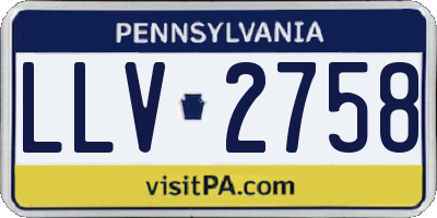 PA license plate LLV2758