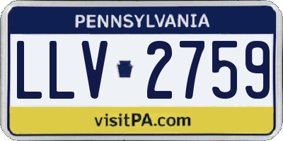 PA license plate LLV2759
