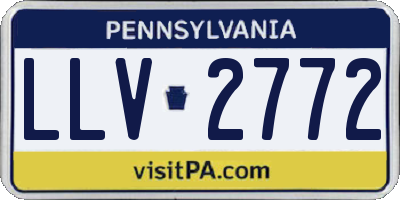 PA license plate LLV2772