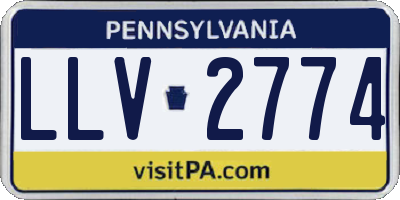 PA license plate LLV2774