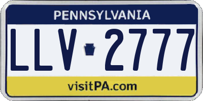PA license plate LLV2777