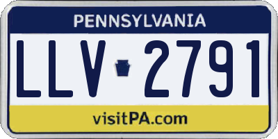 PA license plate LLV2791