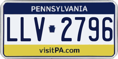 PA license plate LLV2796