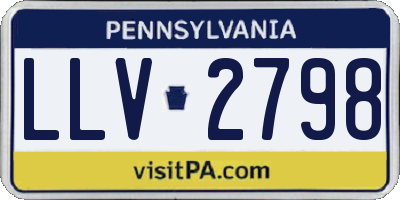 PA license plate LLV2798