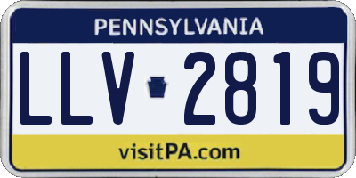 PA license plate LLV2819