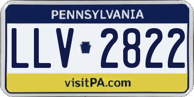 PA license plate LLV2822