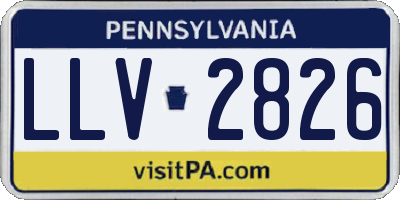 PA license plate LLV2826
