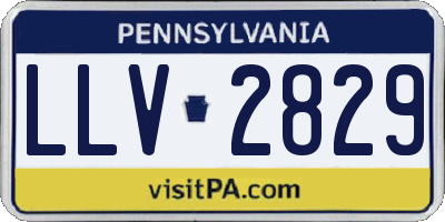 PA license plate LLV2829