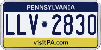 PA license plate LLV2830