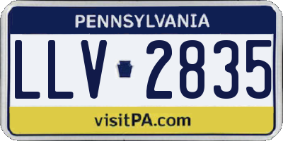 PA license plate LLV2835