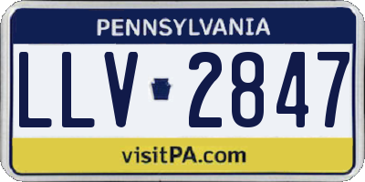 PA license plate LLV2847