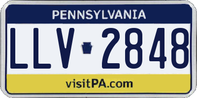 PA license plate LLV2848
